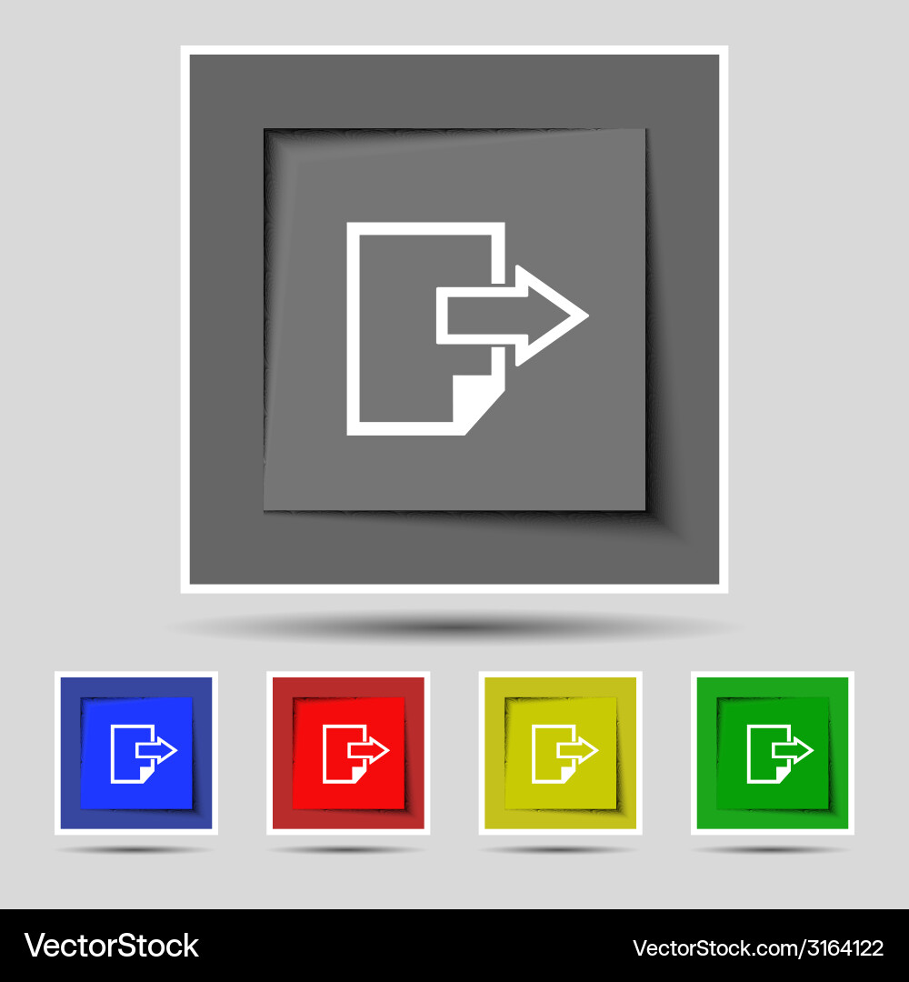 Export file icon document symbol set vector image
