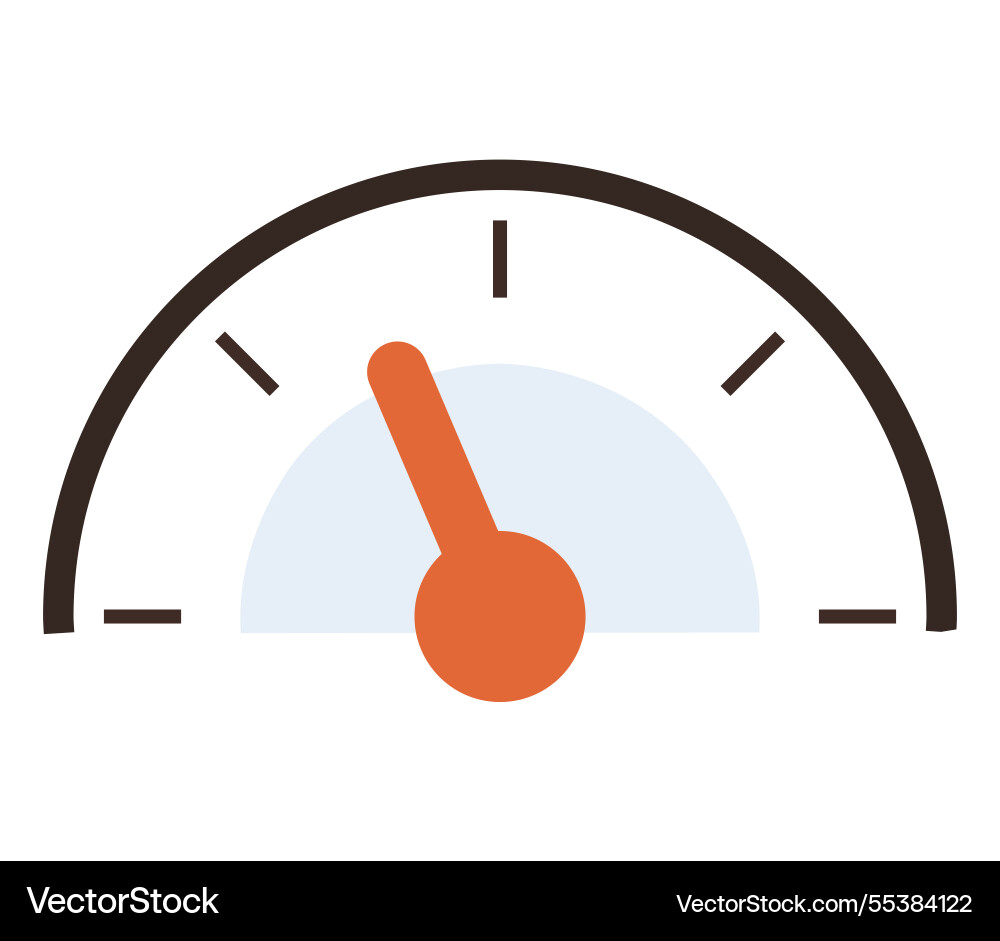 Gauge with orange pointer indicating mid-level vector image