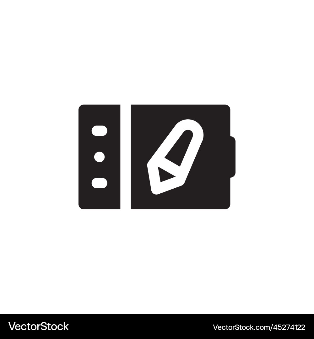 Pen tablet icon computer component solid Pen tablet icon computer component solid vector image