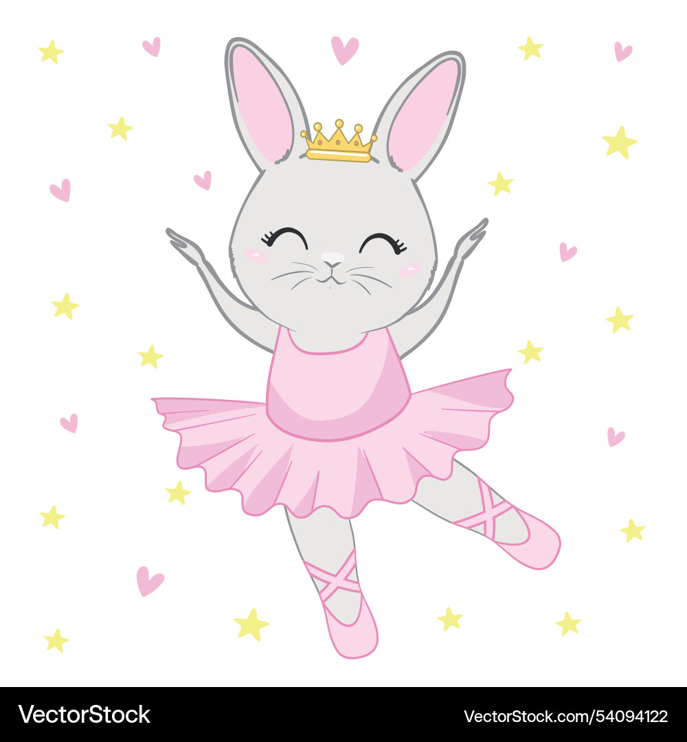 Süße Cartoon Ballett Tänzer Hase kleine Kaninchen Süße Cartoon Ballett Tänzer Hase kleine Kaninchen vektorbild