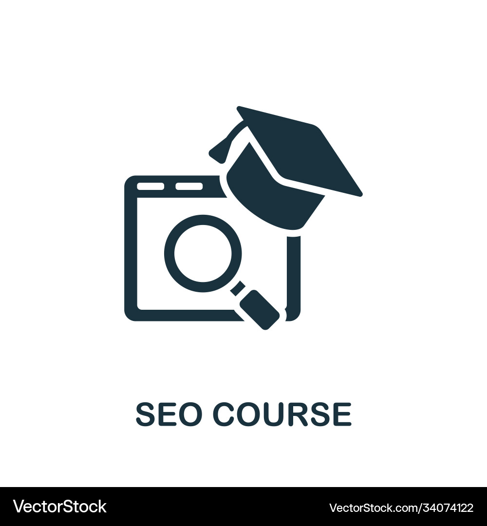 Seo course icon simple element from online Seo course icon simple element from online Vector Image