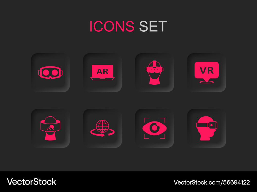 Set 3d modeling augmented reality ar virtual Set 3d modeling augmented reality ar virtual vector image