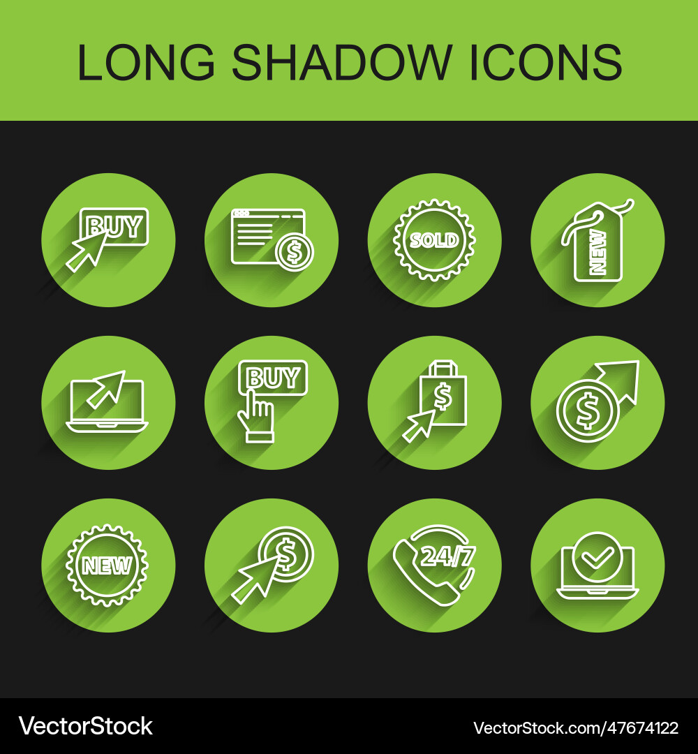 Set line price tag with new cursor and coin buy Set line price tag with new cursor and coin buy vector image