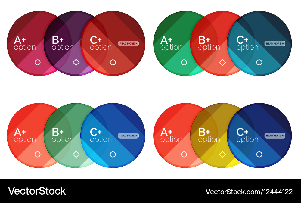 Set of round option diagram template for your data vector image