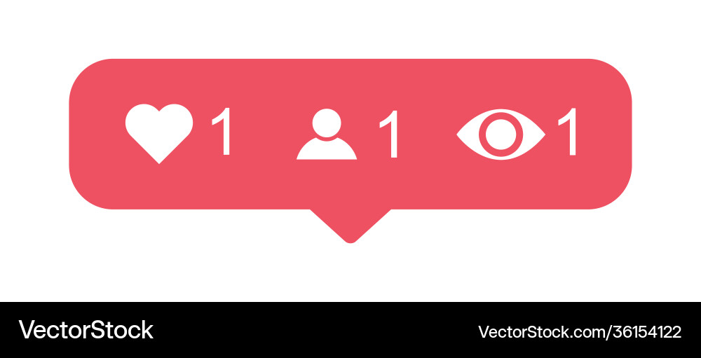 View user and like popular icon notification View user and like popular icon notification vector image