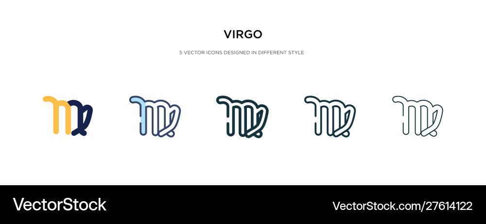 Virgo icon in different style two colored vector image