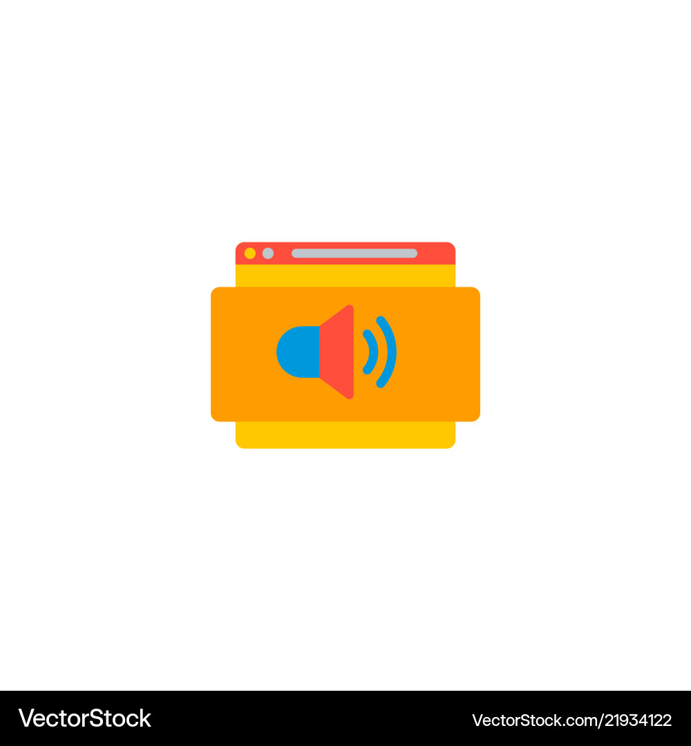 Website audio icon flat element Vector Image