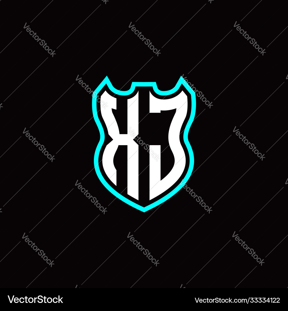 X j initial logo design with shield shape X j initial logo design with shield shape vector image