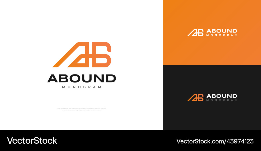Abstract initial letter a and b logo linked Vector Image