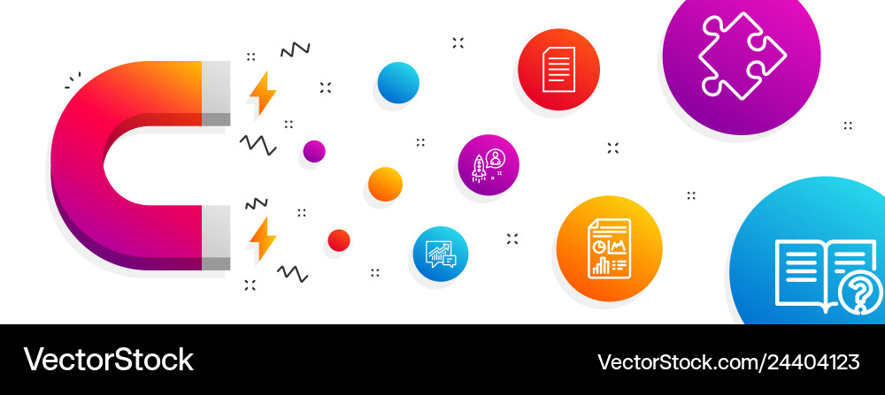 Accounting startup and report document icons set Accounting startup and report document icons set vector image