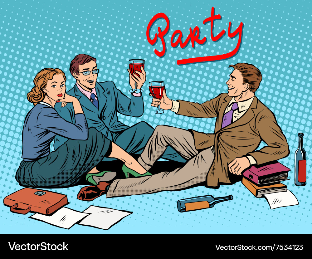 Breakfast at the office party Royalty Free Vector Image