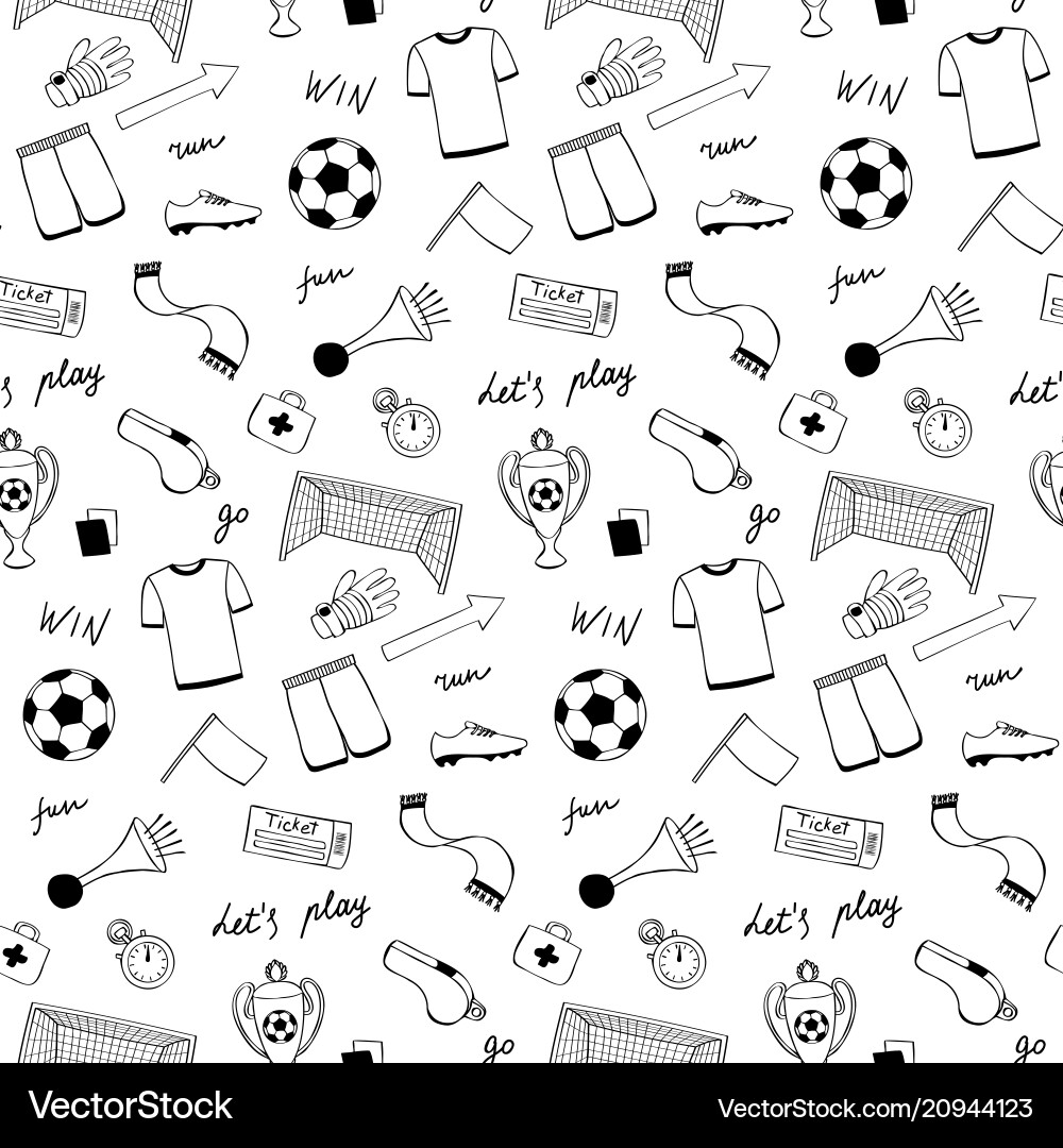 Football doodle set Football doodle set vector image