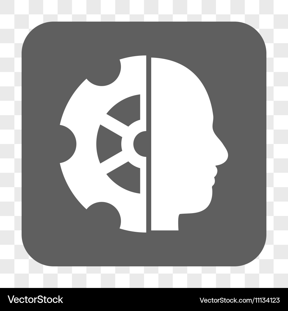 Intellect rounded square button Vector Image