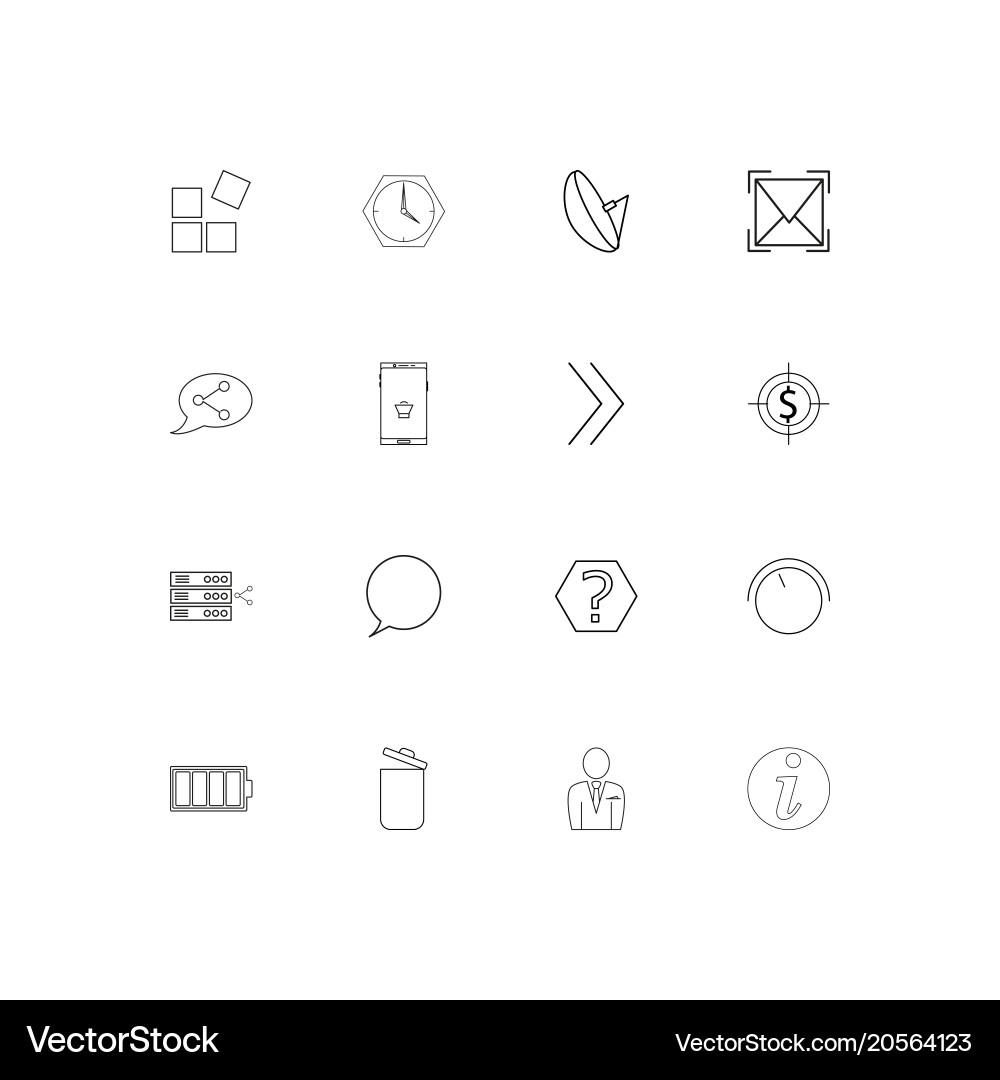 Internet of things simple linear icons set vector image