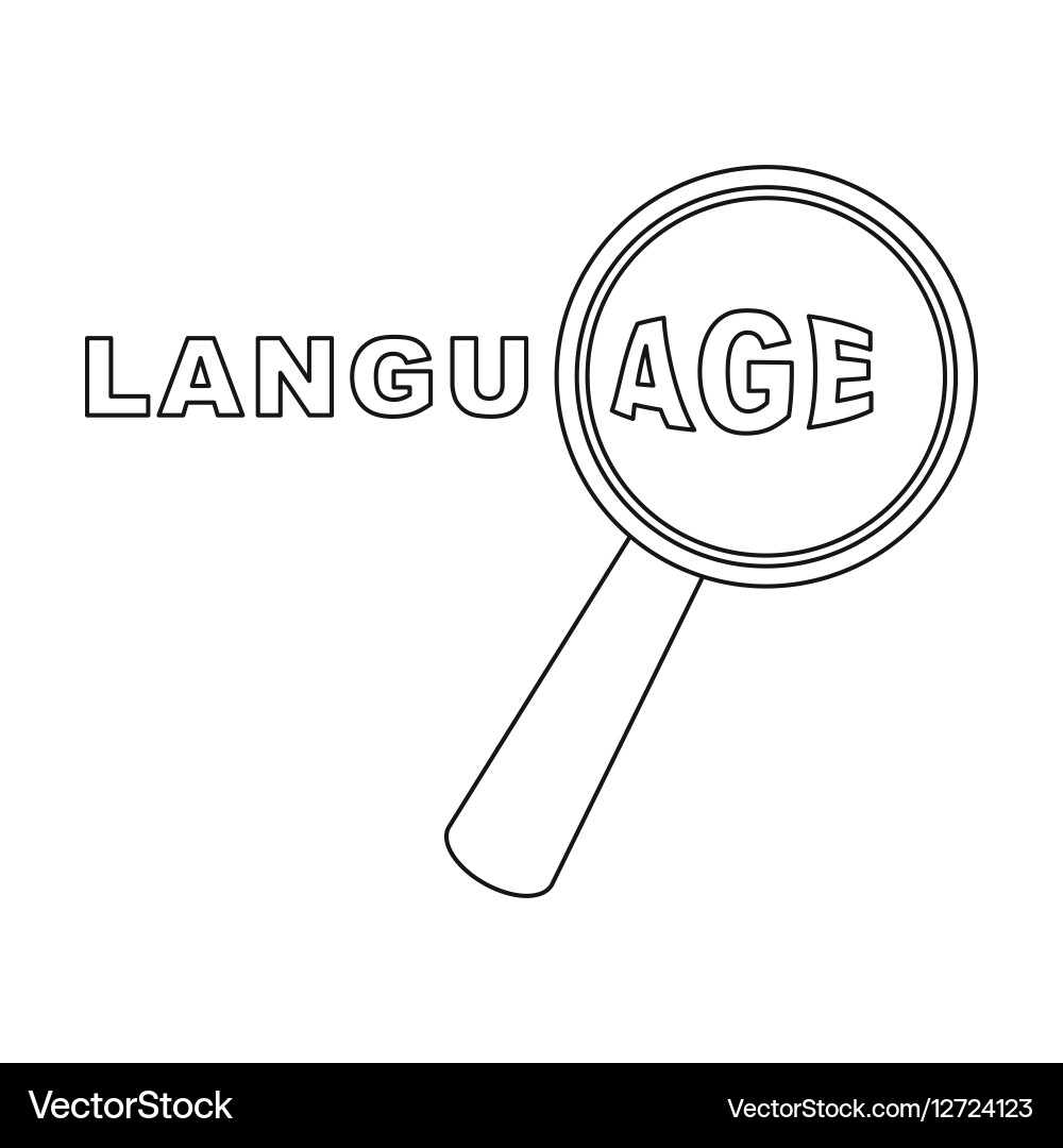 Learning foreign language icon in outline style Vector Image