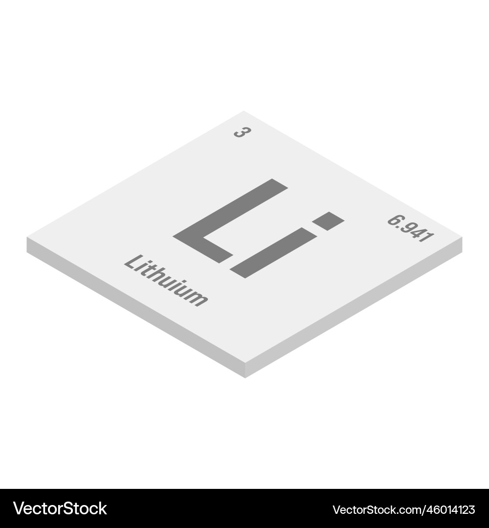 Lithium li periodic table element Lithium li periodic table element vector image