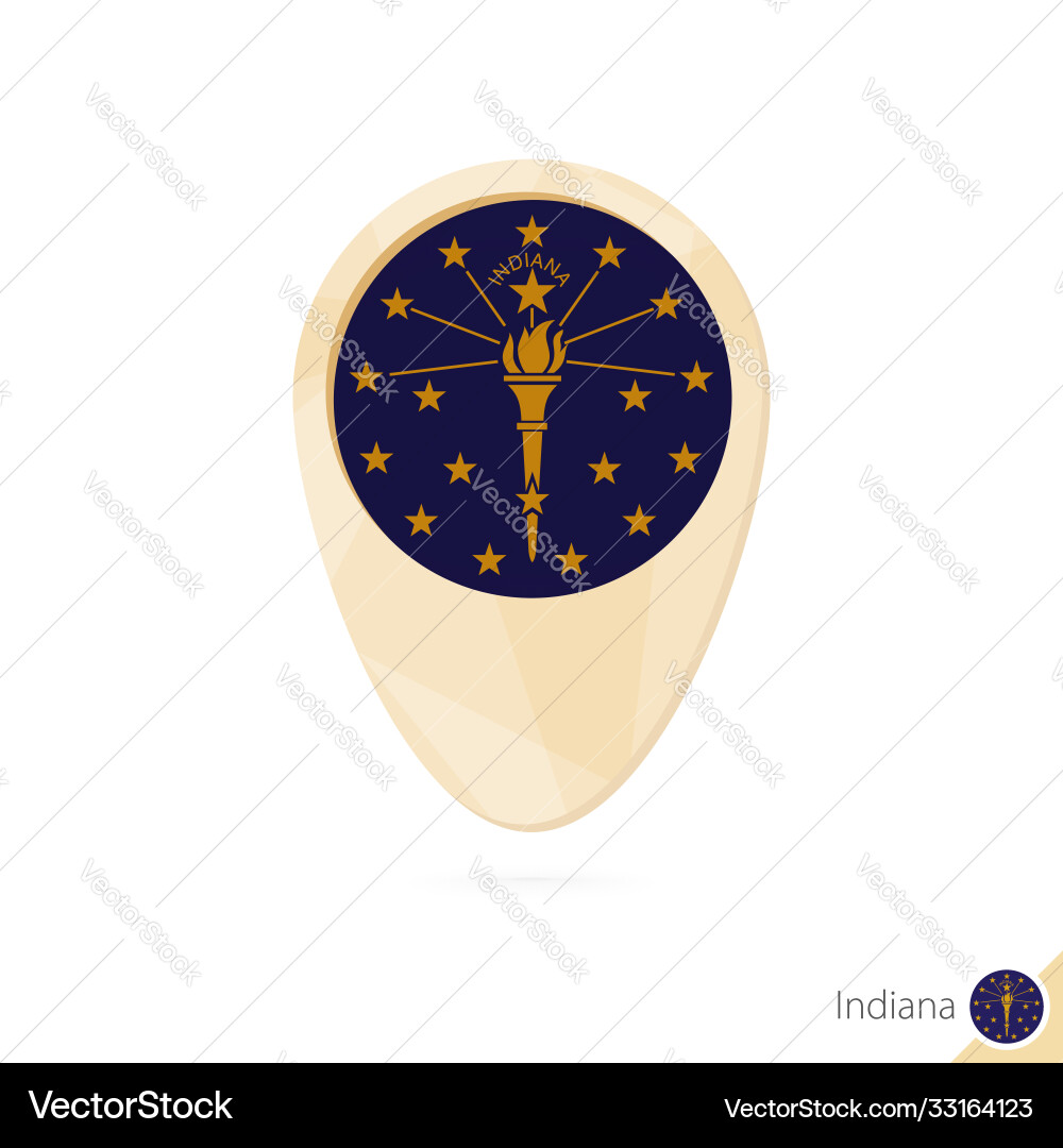 Map pointer with flag indiana orange abstract Map pointer with flag indiana orange abstract vector image