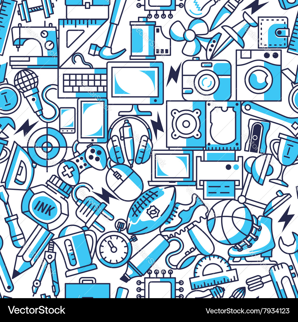 Modern Objects Pattern vector image