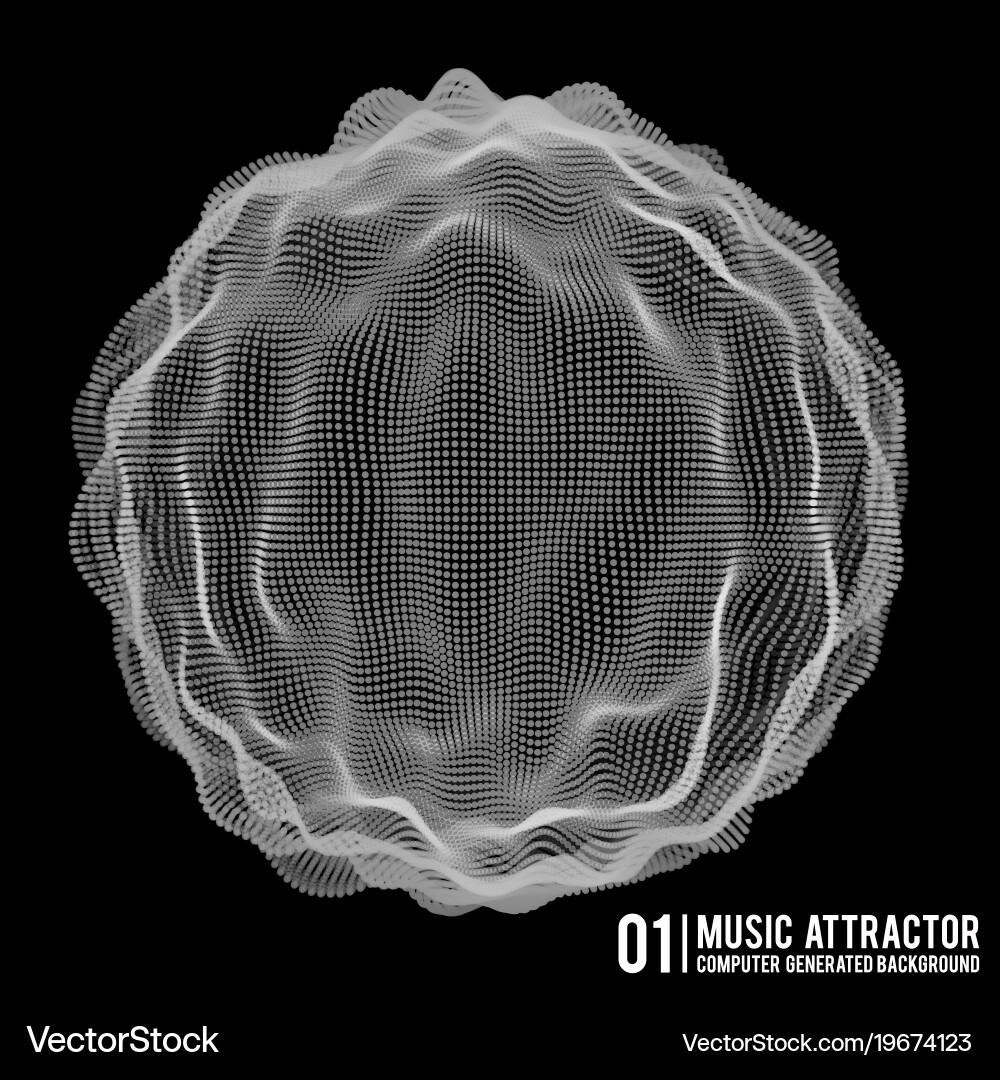 Music background big data particle flow vector image