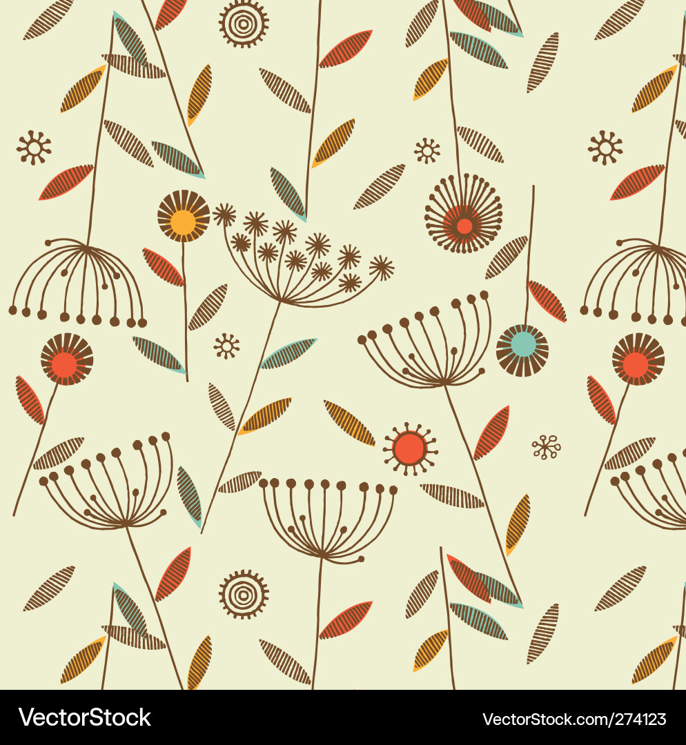 Retro Floral Pattern Vector Image