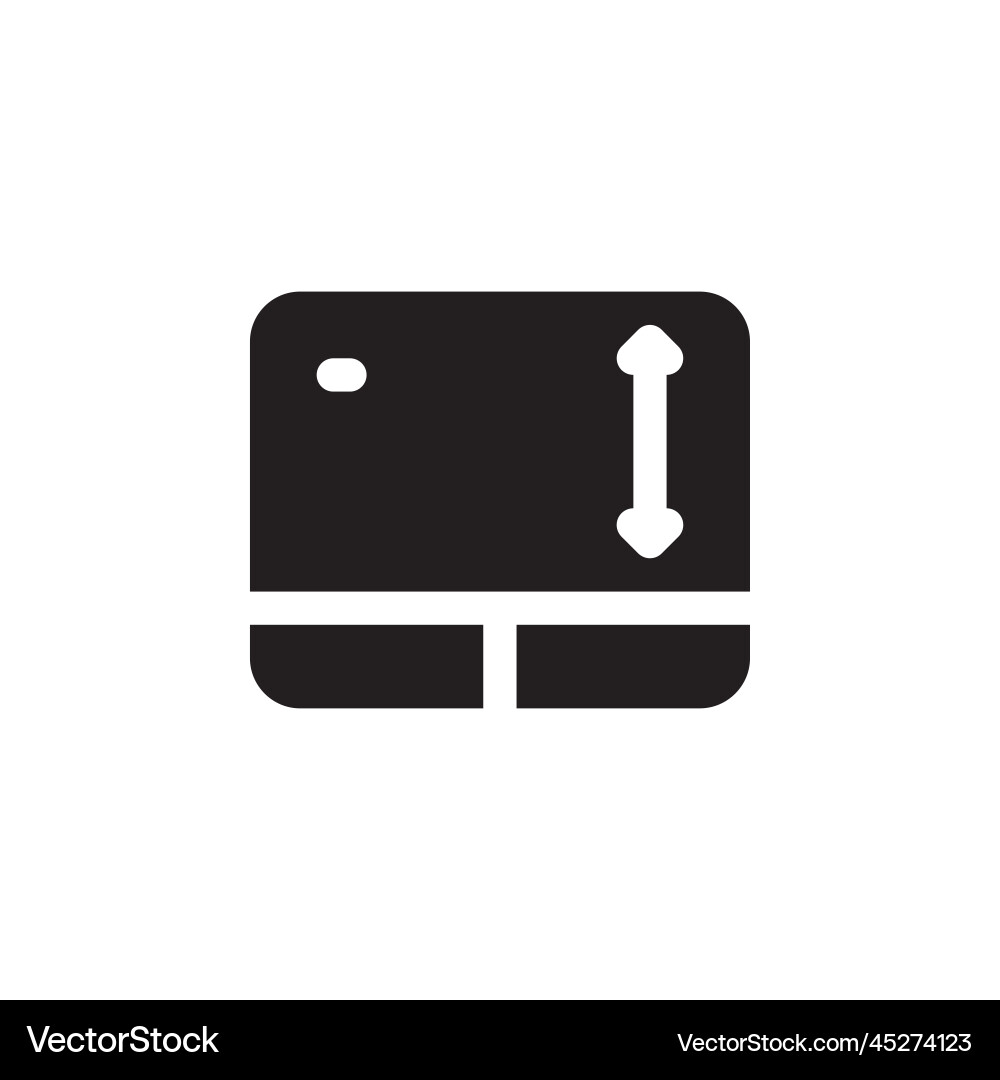 Touch pad icon computer component solid vector image