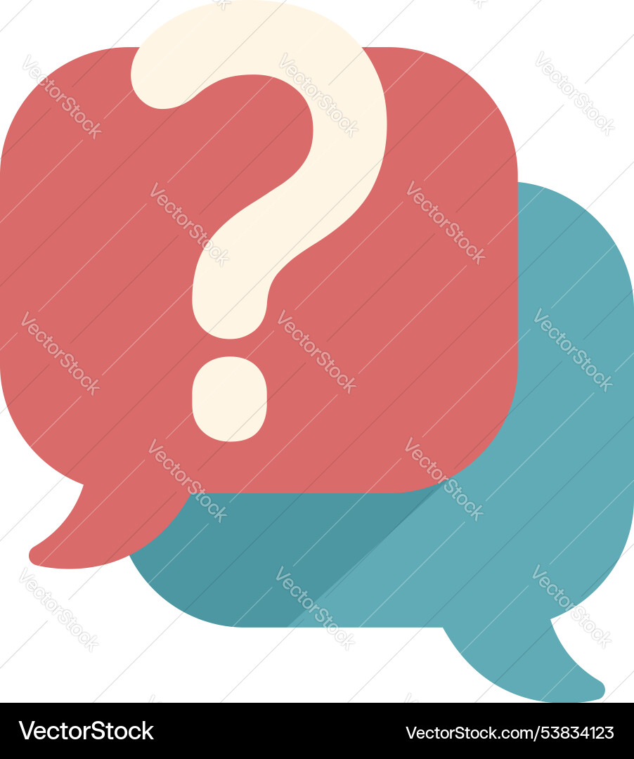 Two speech bubbles showing question mark Two speech bubbles showing question mark vector image
