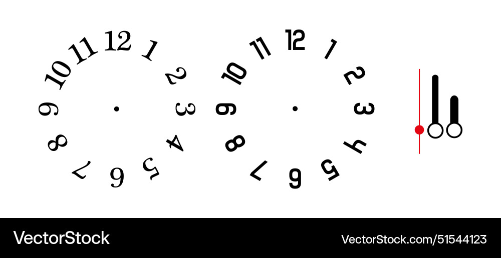 Wall clock on white background Royalty Free Vector Image