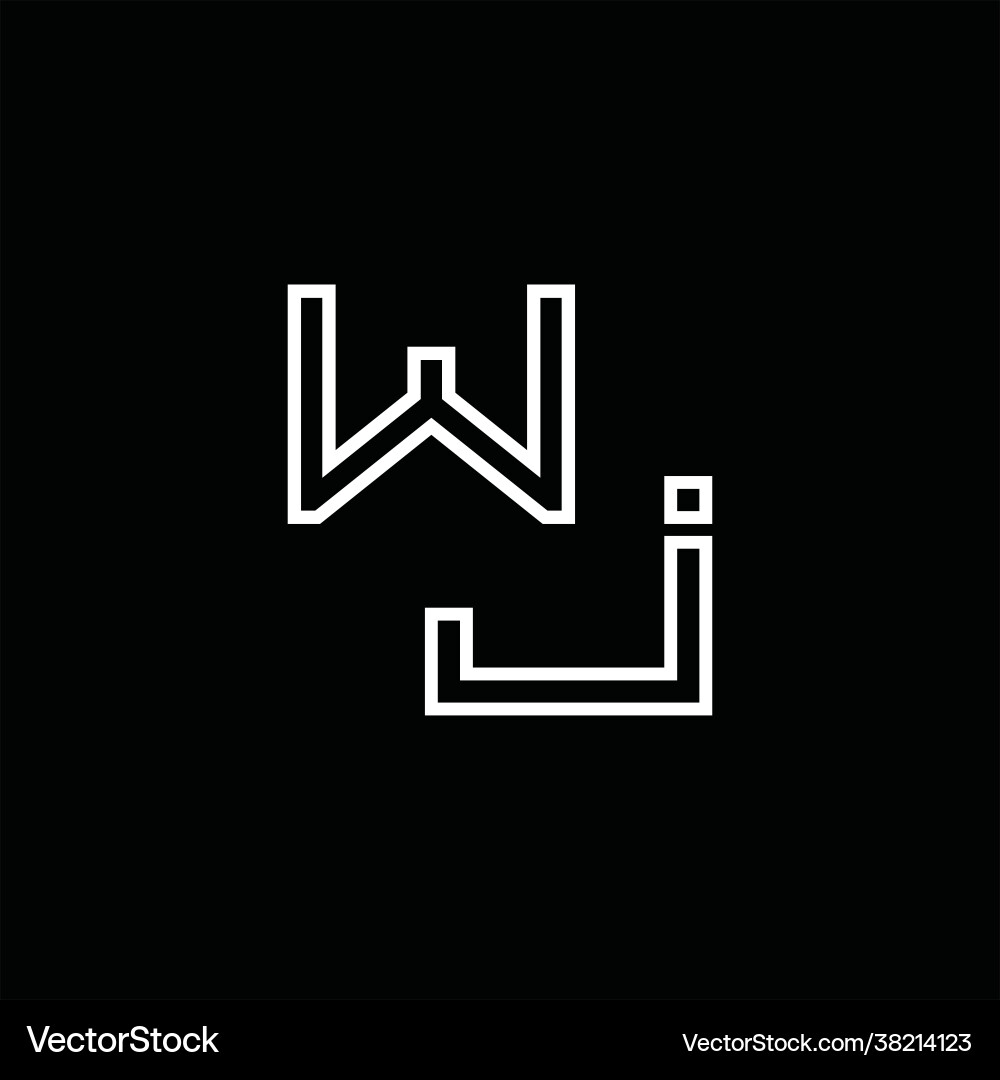 Wj logo monogram with circle rounded slice shape Wj logo monogram with circle rounded slice shape Vector Image