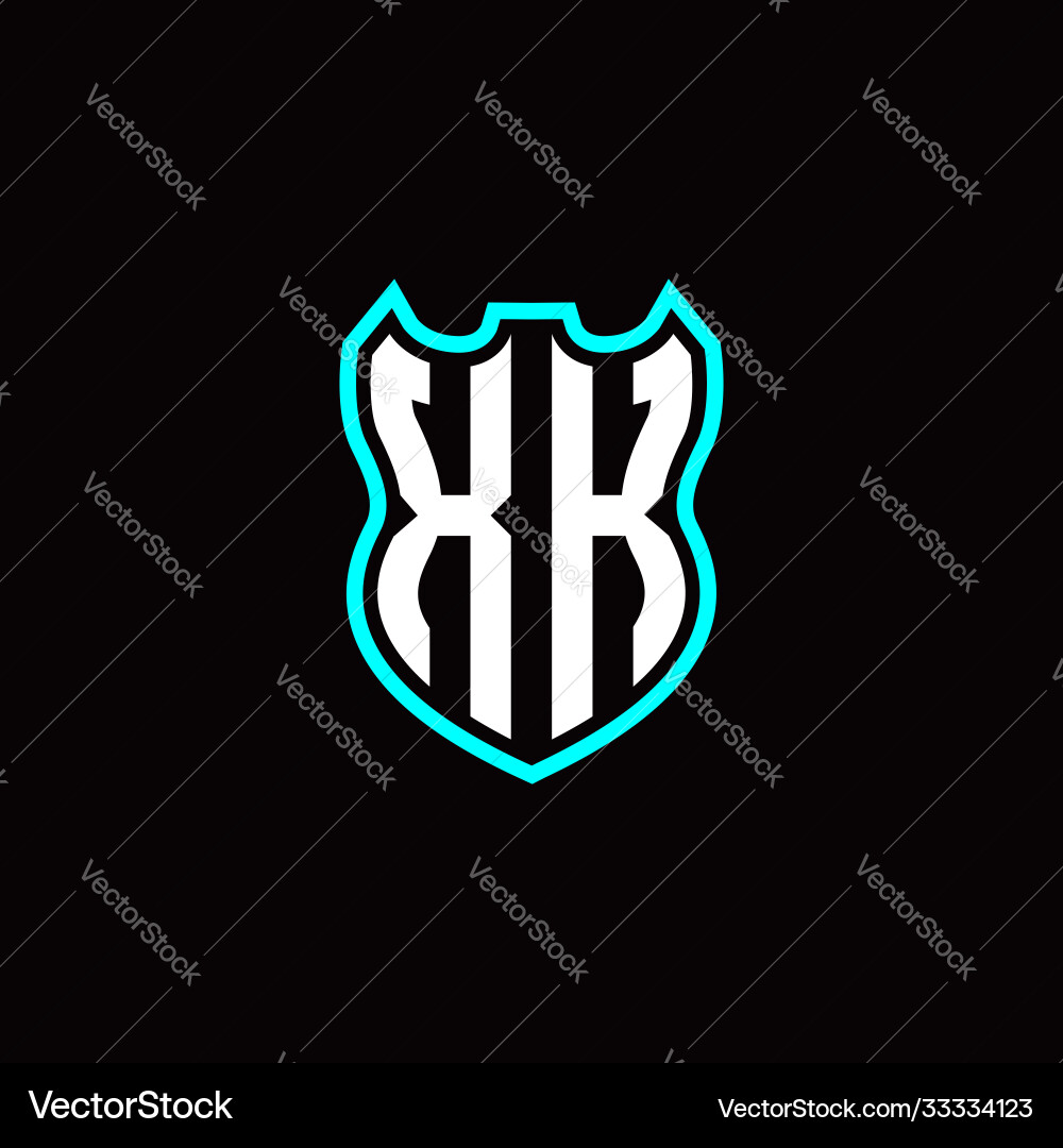 X k initial logo design with shield shape Vector Image