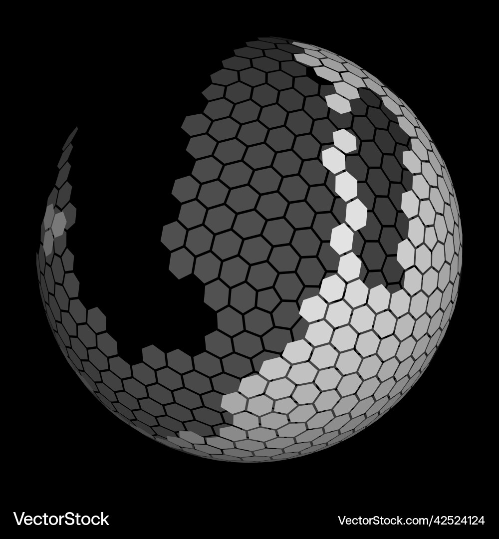 Abstract hexagonal 3d sphere background Abstract hexagonal 3d sphere background vector image