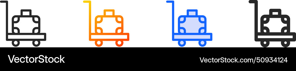 Baggage iconthin linear gradient blue stroke Vector Image
