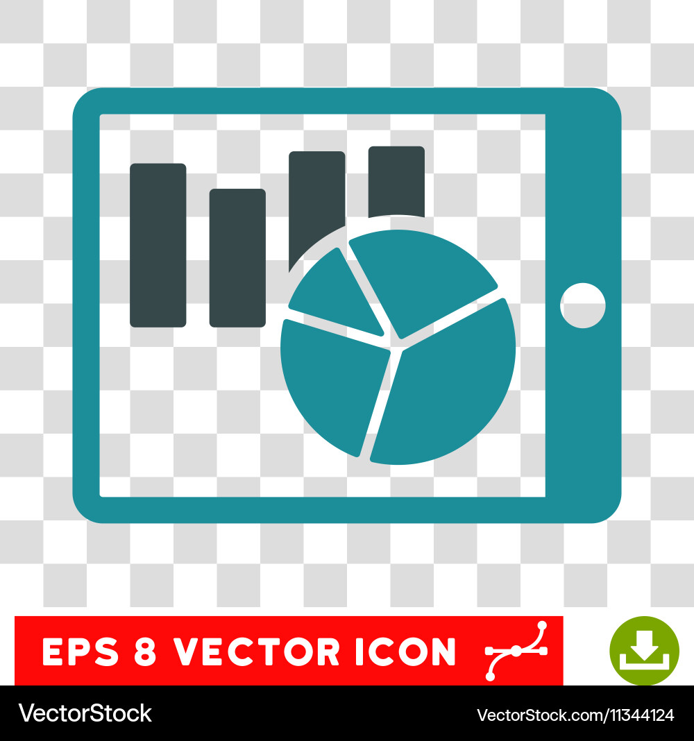 Charts on pda icon Vector Image
