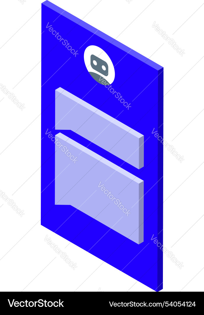 Chatbot in smartphone screen displaying chat Chatbot in smartphone screen displaying chat vector image
