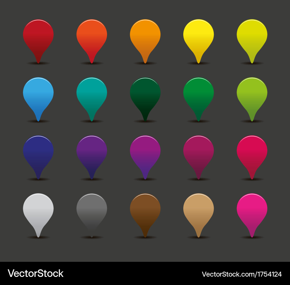 Colorful Pointer Icons Set vector image