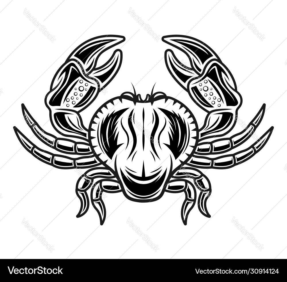Crab object or element in vintage style Vector Image