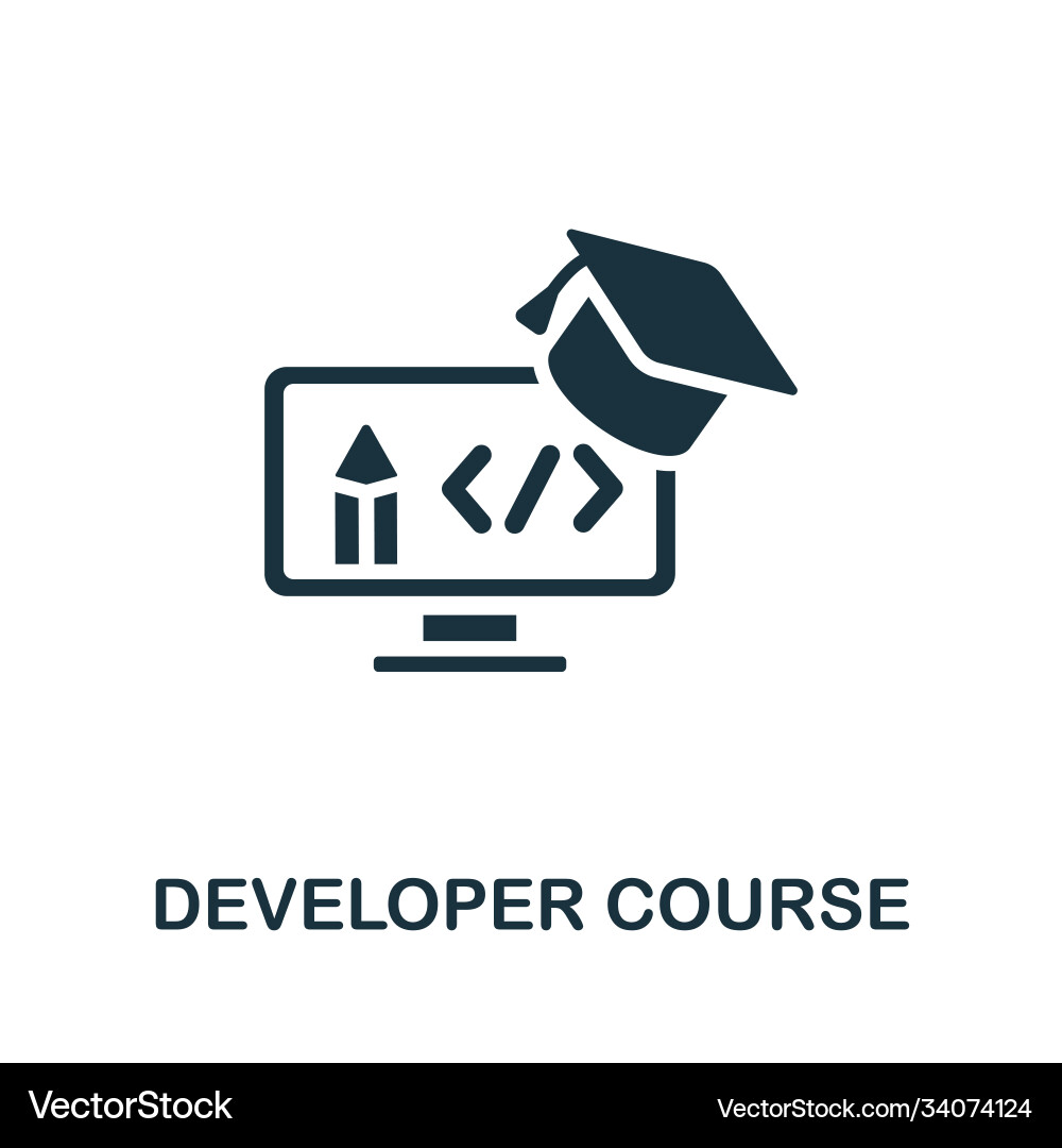 Developer course icon simple element from online Developer course icon simple element from online Vector Image