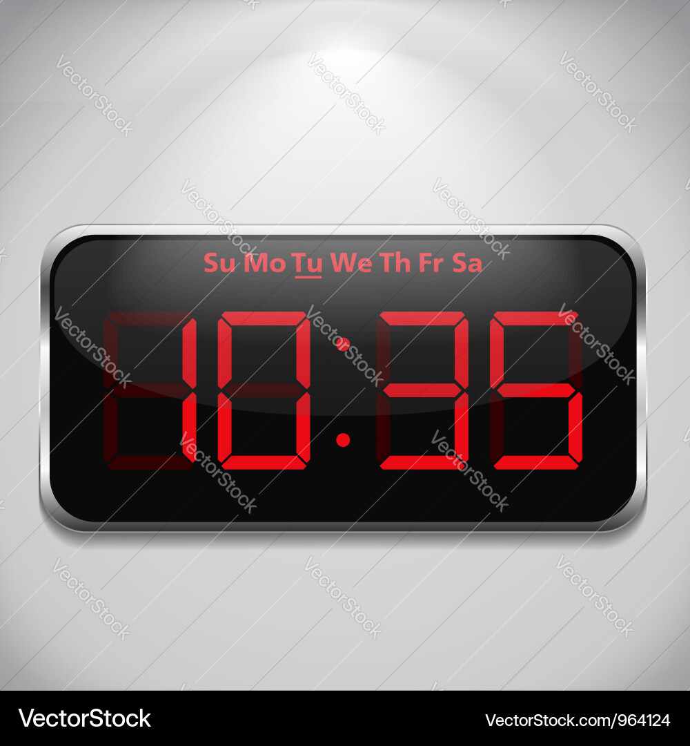 Digital Clock Display Vector Image