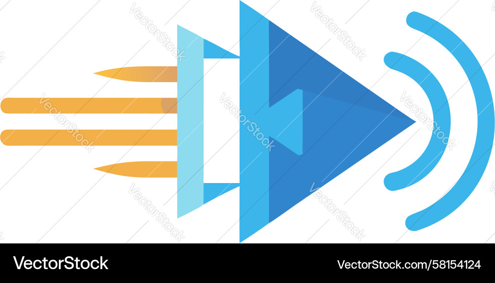 Dynamic Play Button - Wave Icon Vector Image