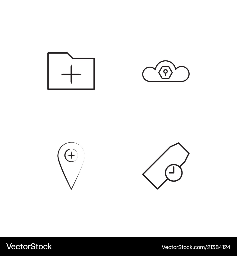 Essential linear icons set simple outline vector image