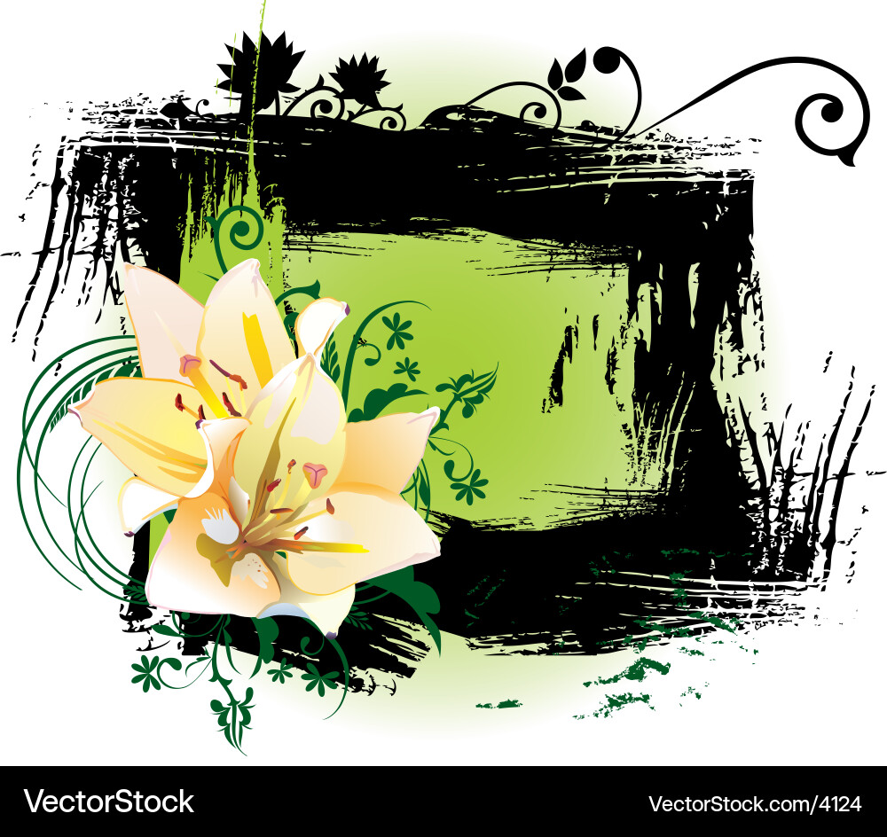 Floral Frame Template Vector Image