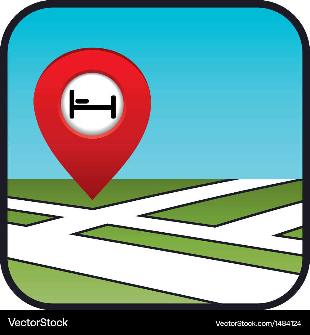 Hotel Pointer Map Icon vector image