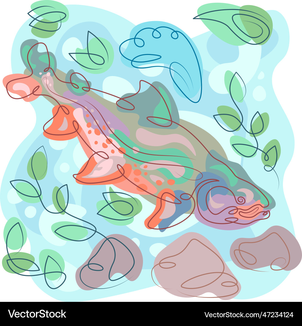 Lachsfische schwimmen im Wasserfischen Logo Lachsfische schwimmen im Wasserfischen Logo vektorbild