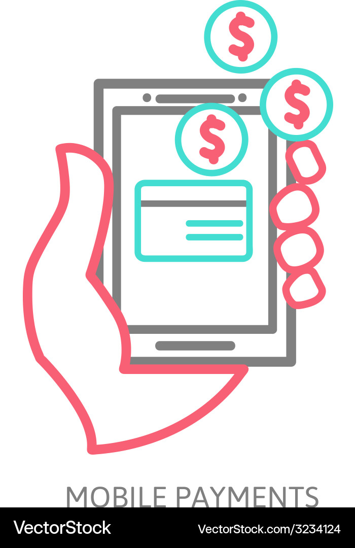 Line design in modern stylish processing of mobile vector image