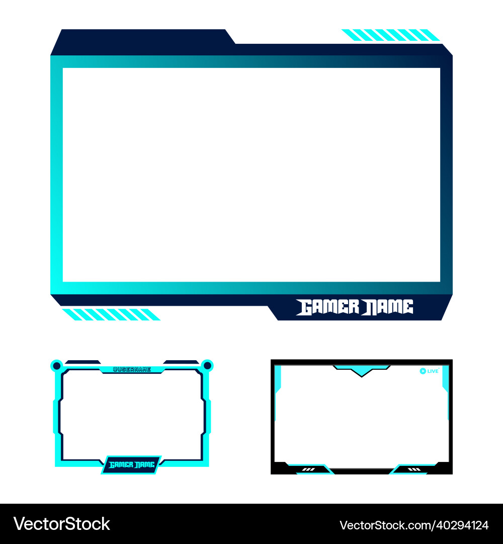 Live streaming overlay frame collection game Live streaming overlay frame collection game vector image
