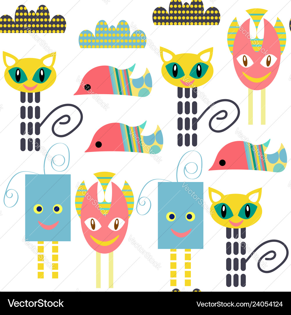 Monsters seamless pattern it is located in swatch Vector Image