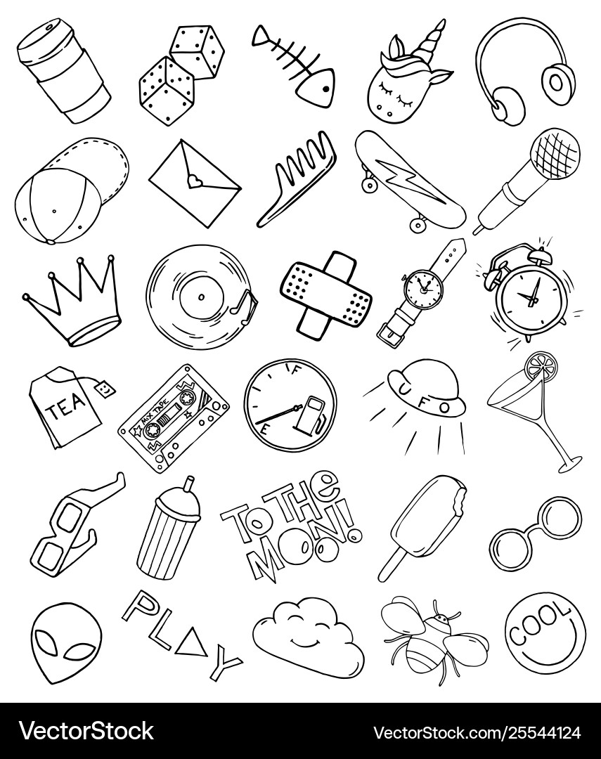 Patch set on white background vector image