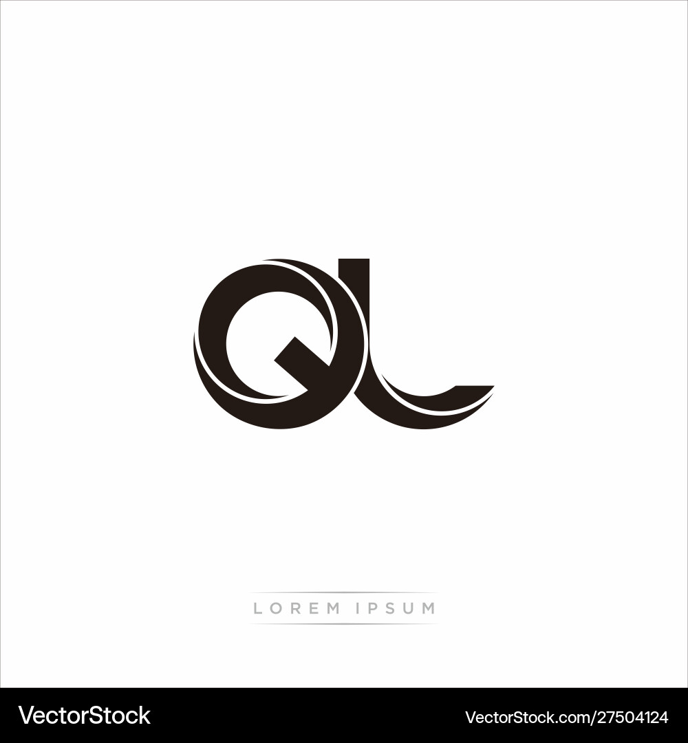 Ql initial letter split lowercase modern monogram Vector Image
