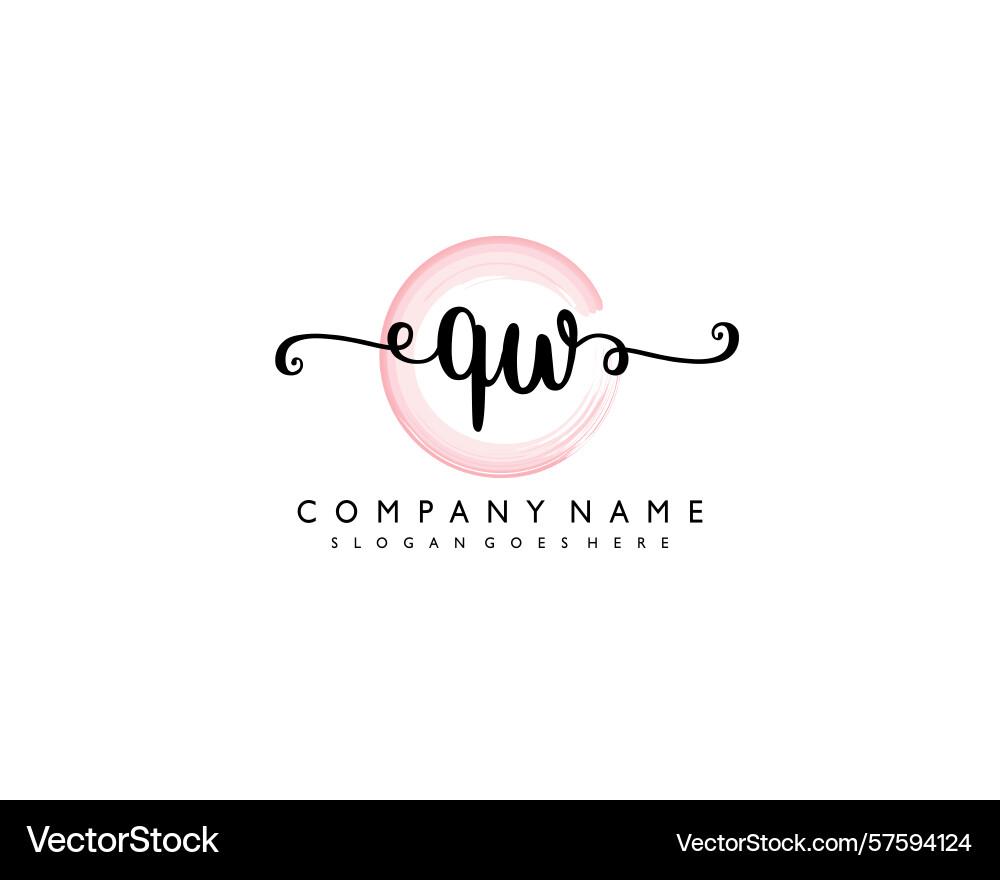 Qw initial handwriting logo design collection Qw initial handwriting logo design collection Vector Image