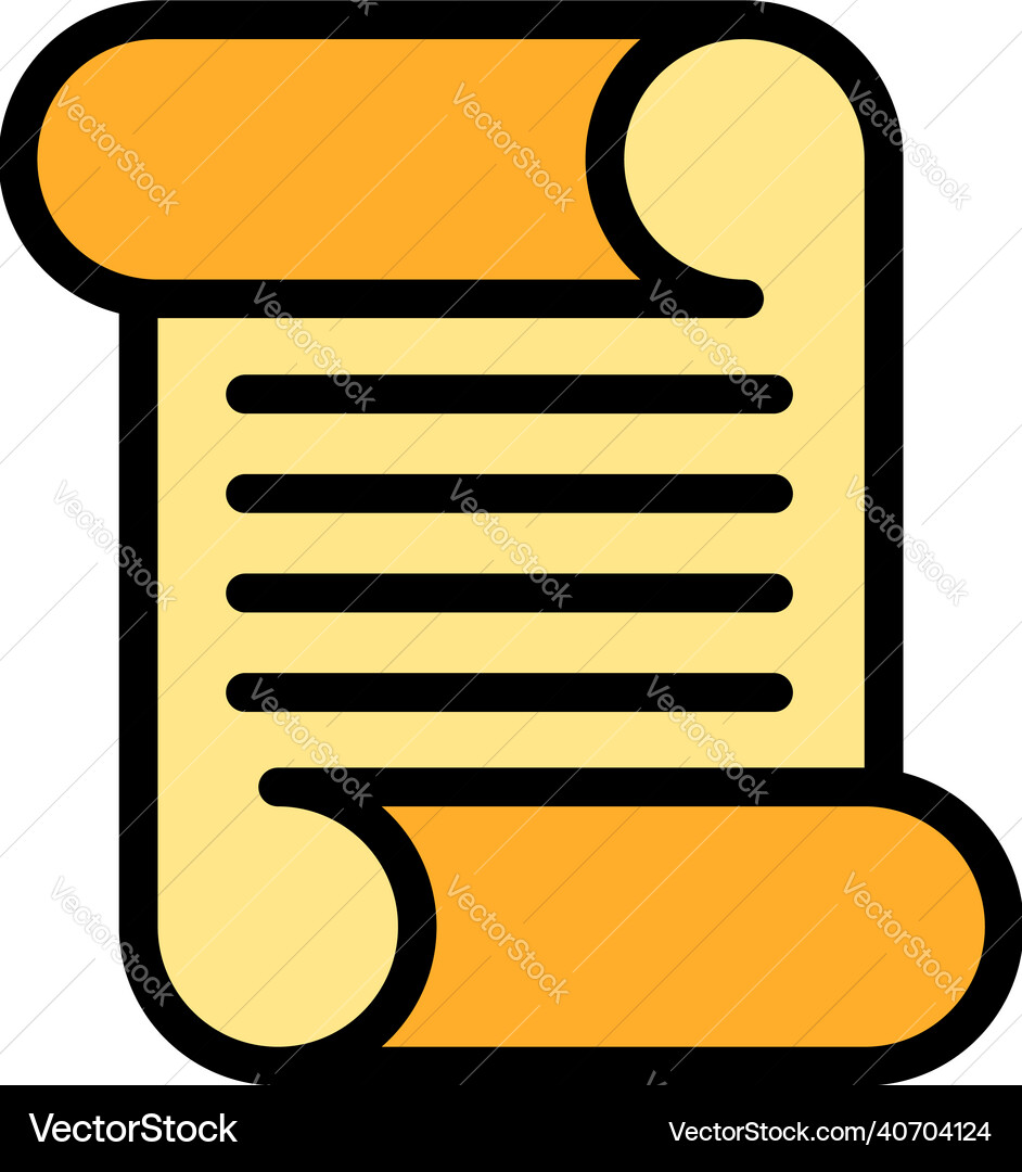 Scenario scroll icon color outline Scenario scroll icon color outline vector image