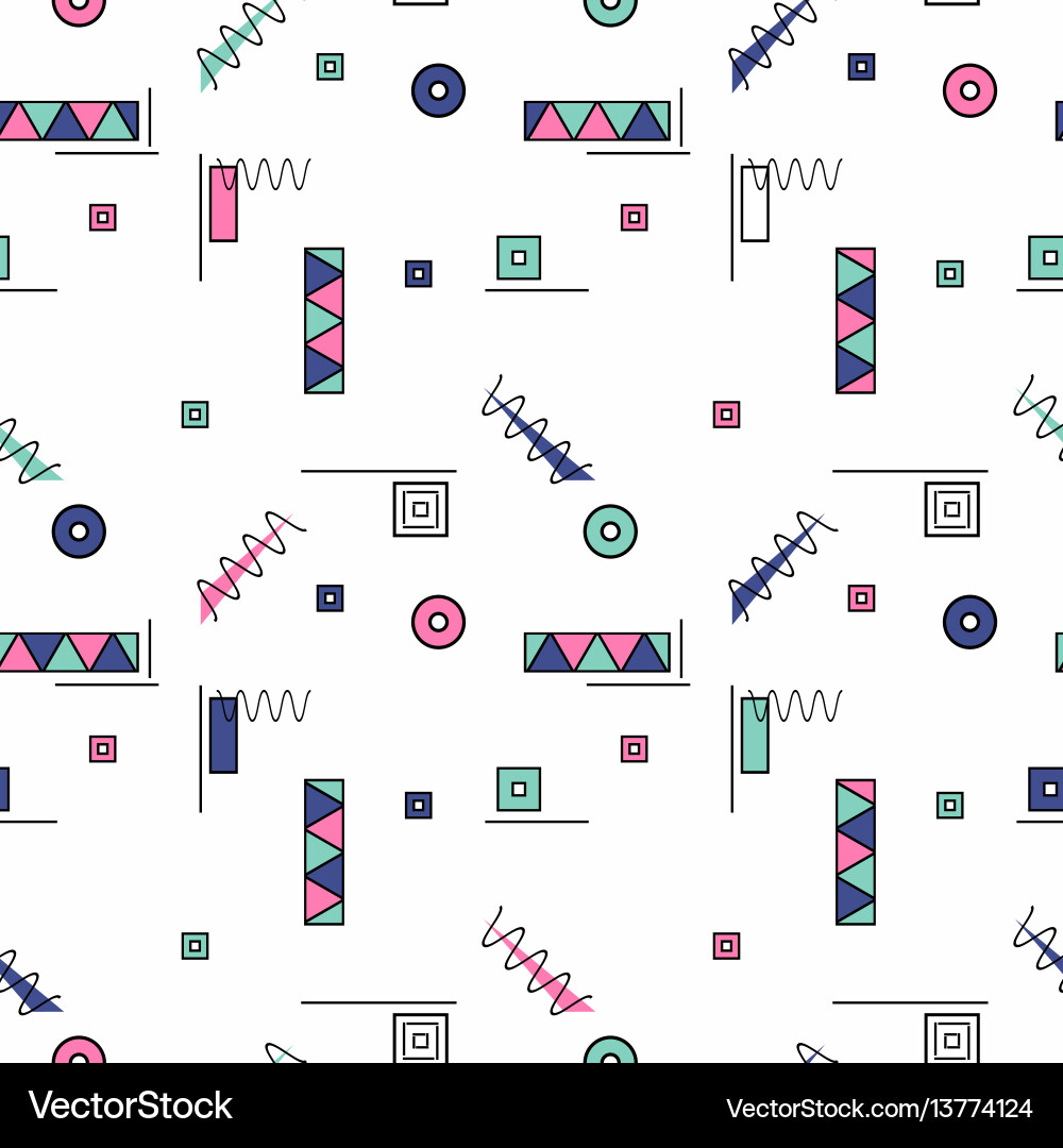Seamless pattern with color geometric shapes vector image